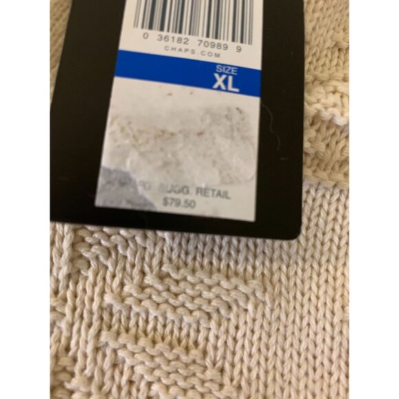 Chaps Mens XL Beige Knit Button Mock Neck Sweater - Picture 3 of 10